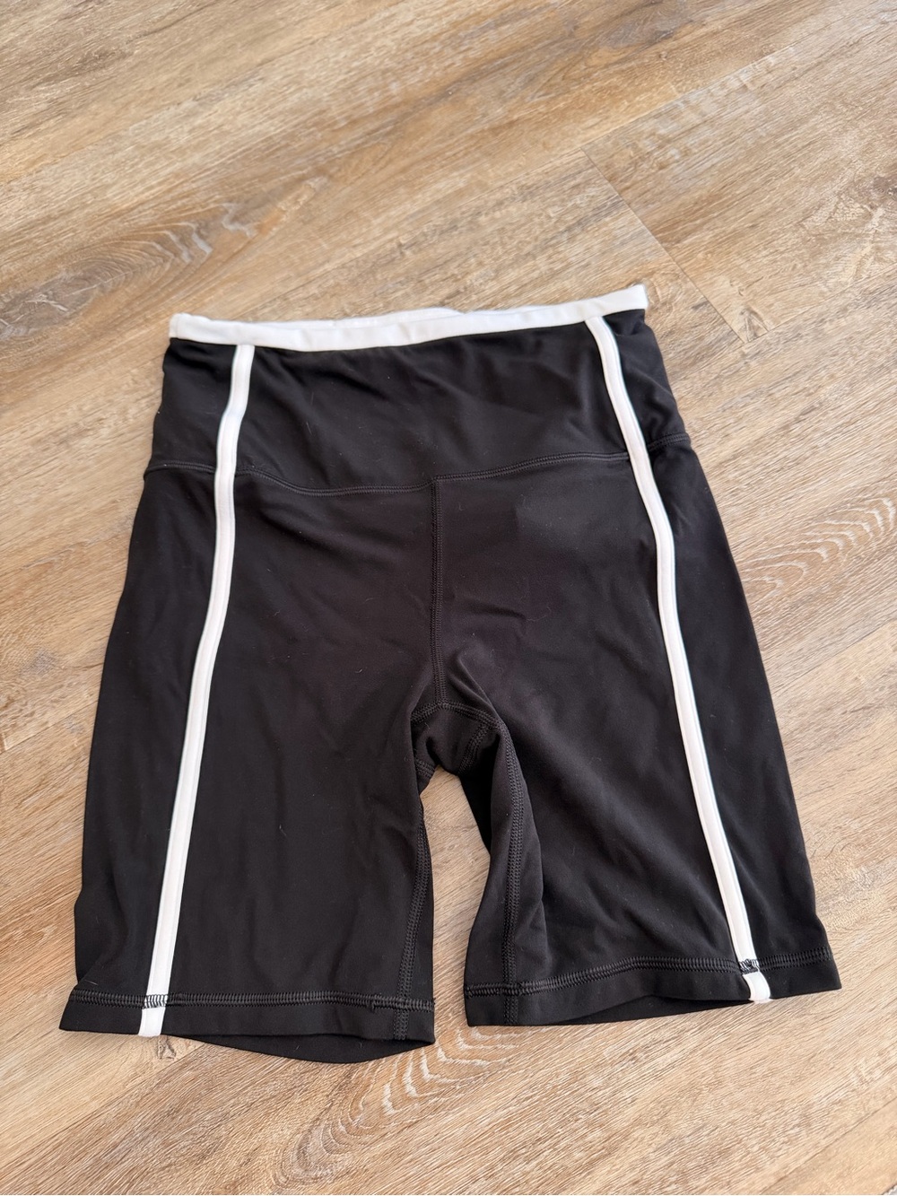Athleta Black and White Biker Shorts